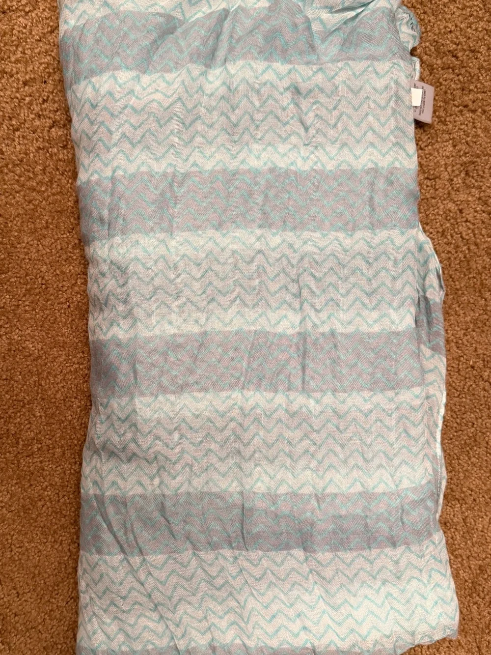 Xhilaration Light Blue and Gray Chevron Infinity Scarf - lightweight polyester